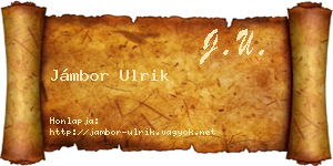 Jámbor Ulrik névjegykártya