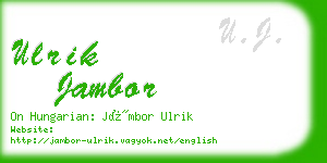 ulrik jambor business card